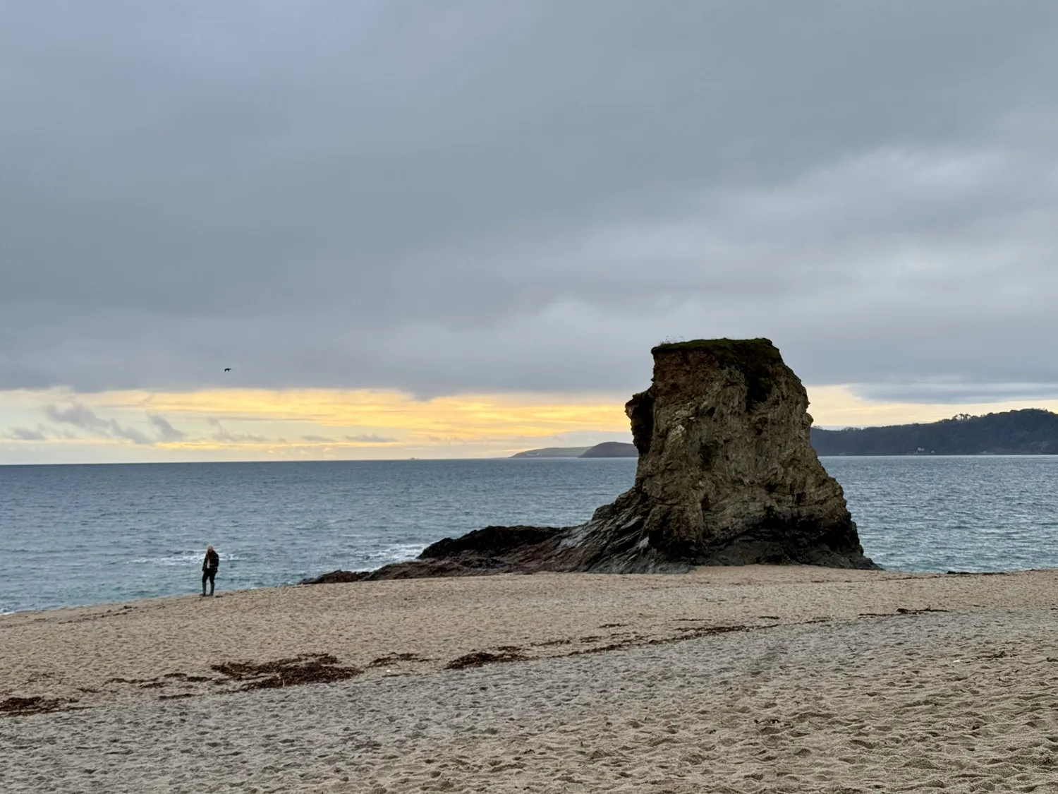 Carlyon Bay beach in winter